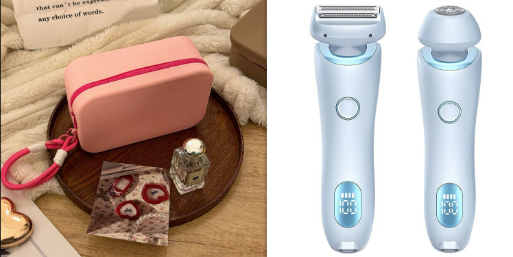 2 In 1 Hair Removal Epilator USB Rechargeable Trimmer Women Body Razor Face Leg Armpit Bikini Hand Pubic Shaver Hair Remover - AmberOcean